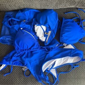 Shein women’s 2 piece swimsuits and extra top and cover up size Large